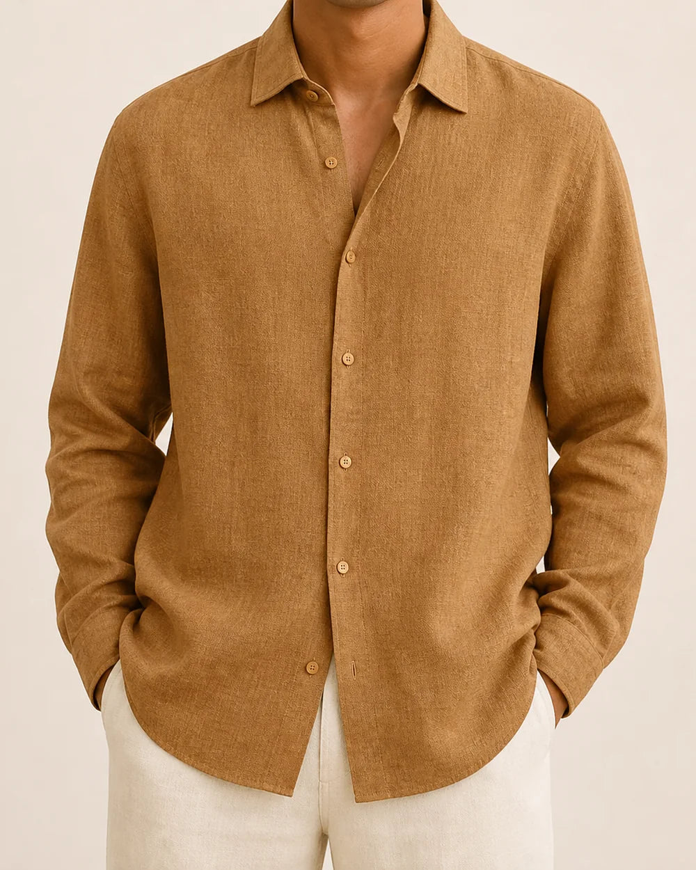 Brown linen shirt - product image