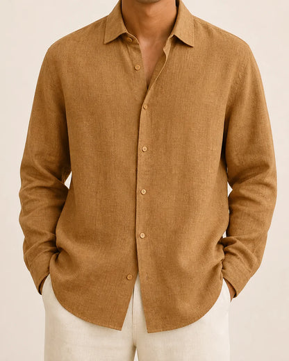 Brown linen shirt - product image
