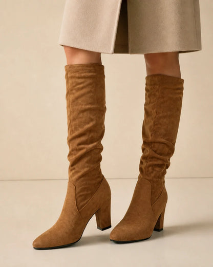 Caroline women's pleated knee-high boots – 05 detail webp