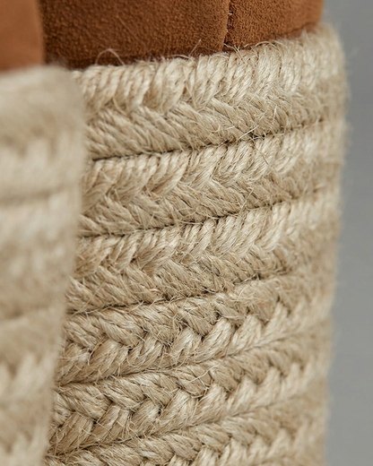 Momount Women Espadrille Sandals – Closed-Toe Leather Slingback Platform - Detail platform