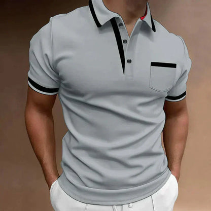 Momount herrepoloshirt – kontrastkanter og brystlomme i klassisk look