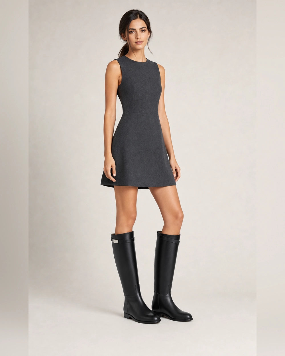 Winter Knee-High Riding Boots, black silhouette. — jade-black-02-complete-silhouette.webp