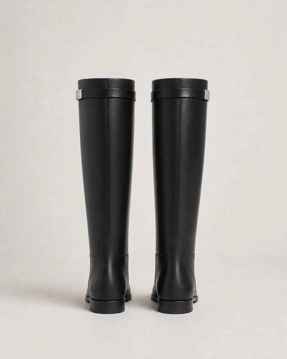 Winter Knee-High Riding Boots, black rear/top. — jade-black-04-rear-view.webp