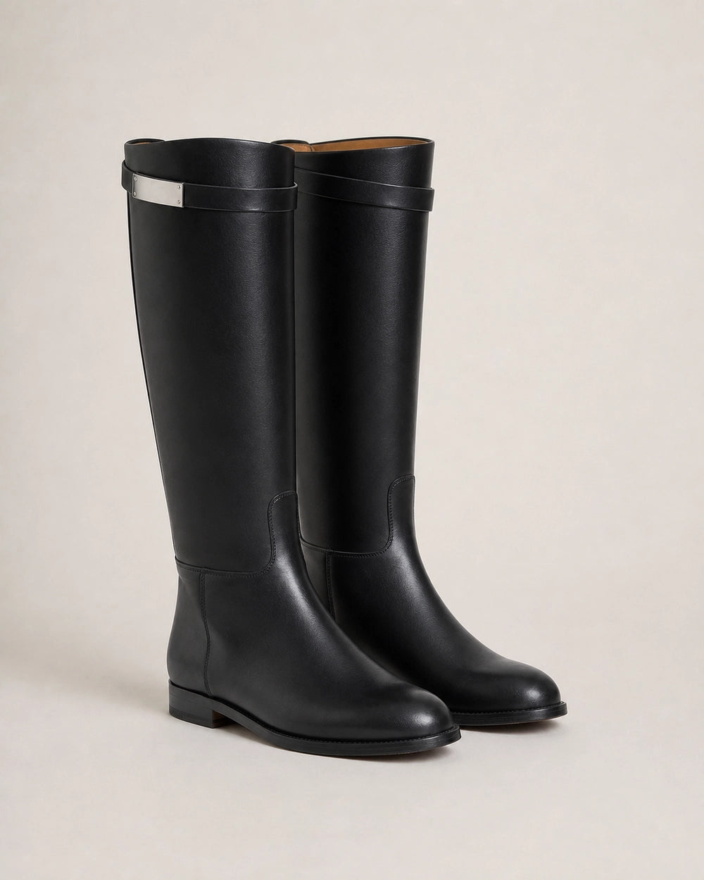 Winter Knee-High Riding Boots, black product view. — jade-black-07-product-only.webp