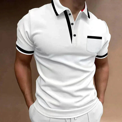 Momount herrepoloshirt – kontrastkanter og brystlomme i klassisk look