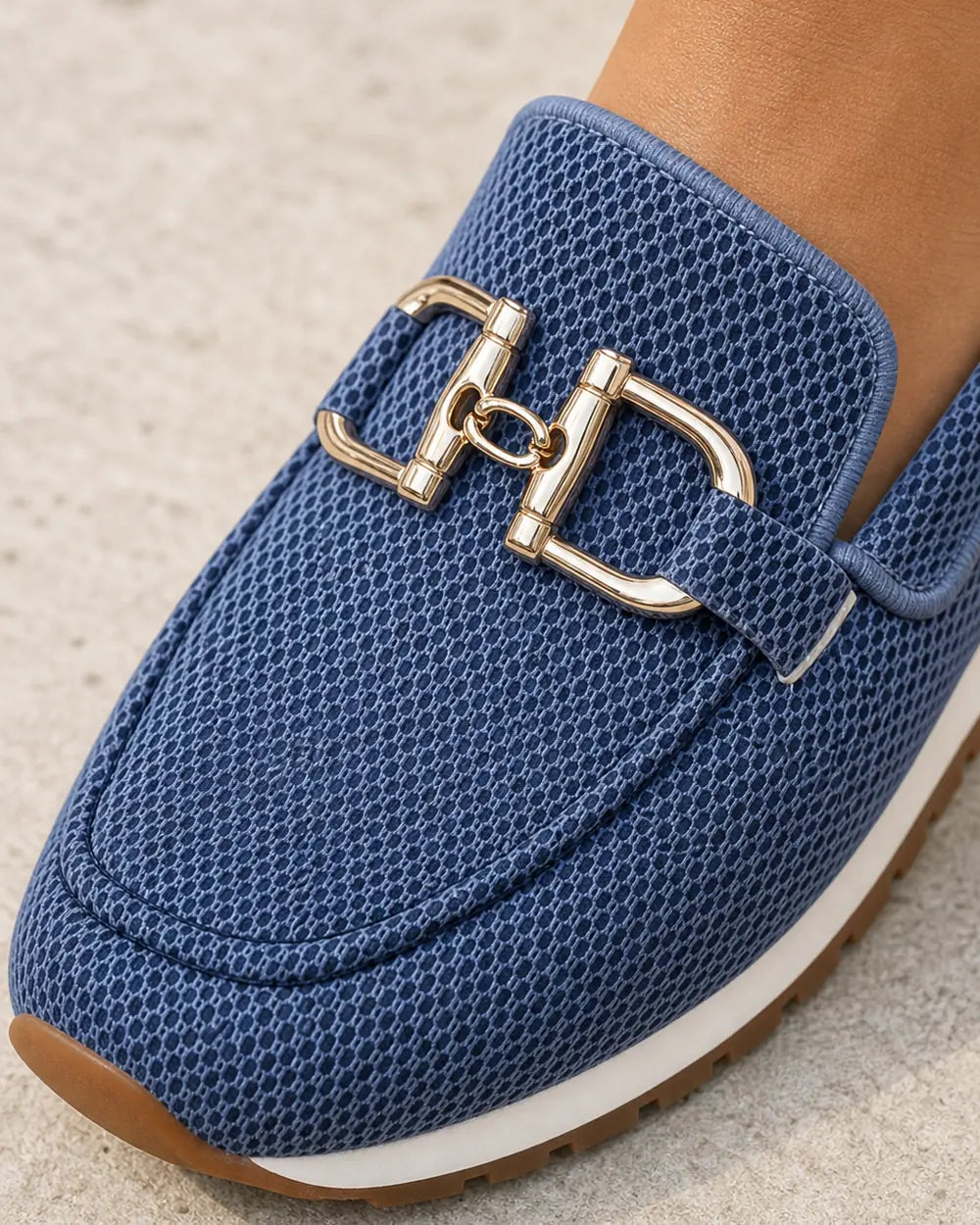 Mocassins femme bleu marine à double mors — image du produit 6