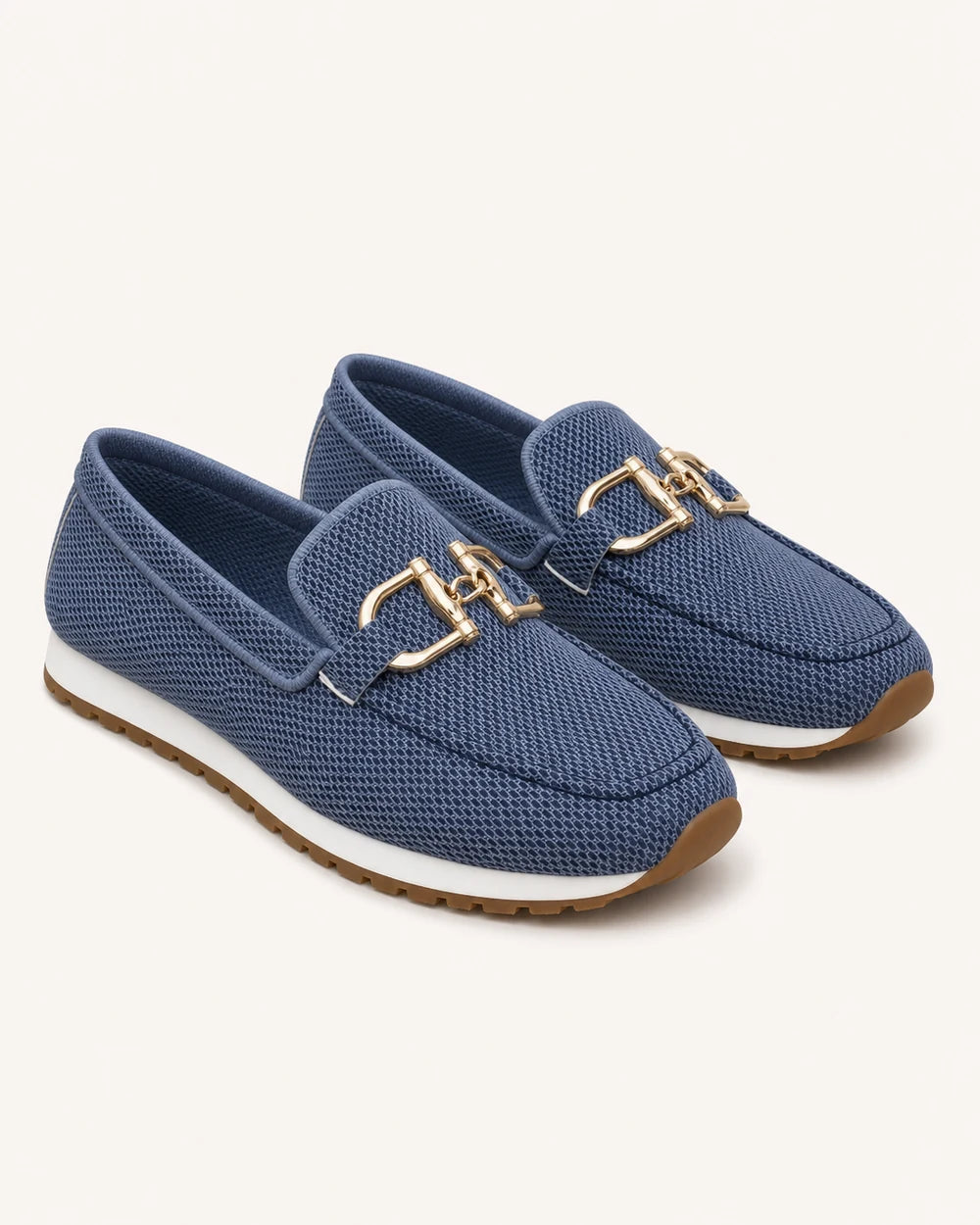 Mocassins femme bleu marine à double mors — image du produit 9
