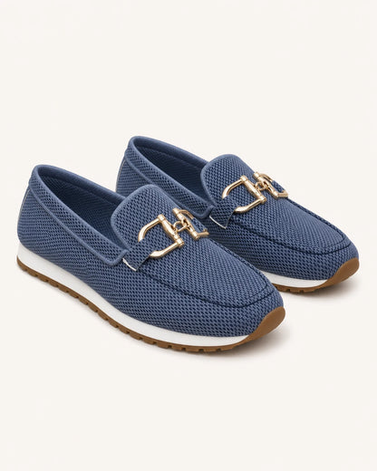 Mocassins femme bleu marine à double mors — image du produit 9