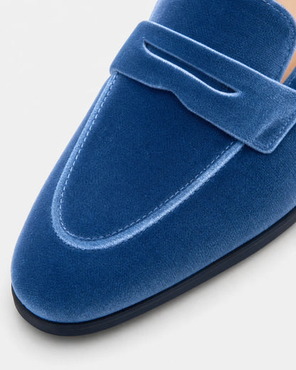 Mocassins femme bleus à bride ton sur ton — image du produit 6