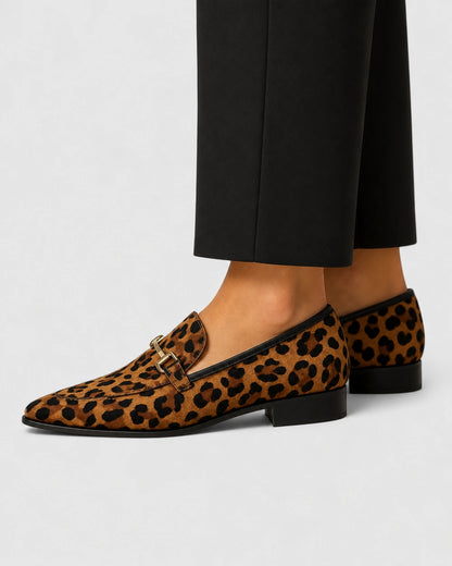 Mocassins femme léopard pointus à mors — image du produit 4