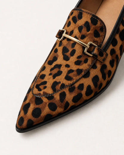 Mocassins femme léopard pointus à mors — image du produit 6