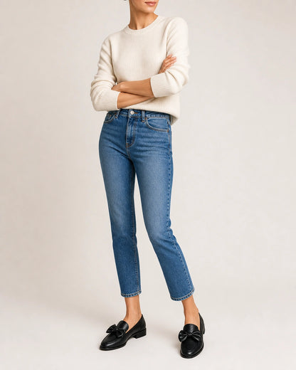 Mocassins femme noirs à nœud et petit talon — image du produit 2