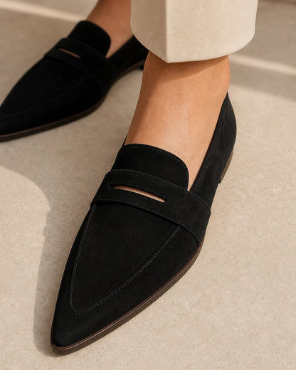 Mocassins femme noirs pointus à bride penny — image du produit 6