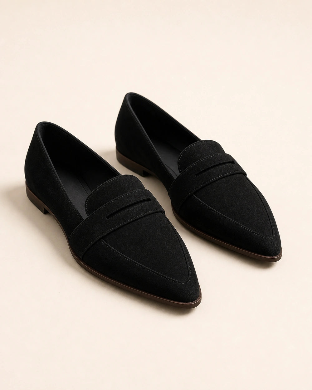 Mocassins femme noirs pointus à bride penny — image du produit 9
