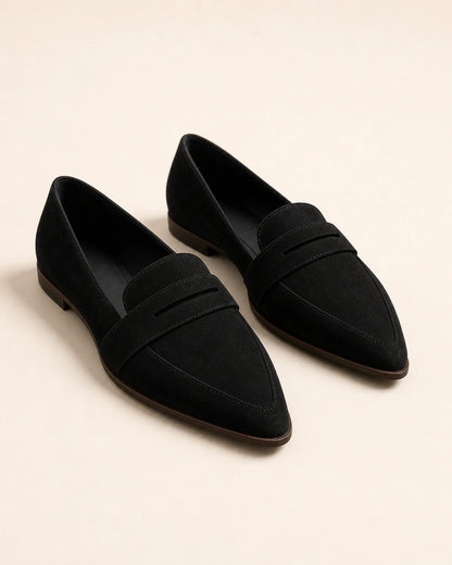 Mocassins femme noirs pointus à bride penny — image du produit 9