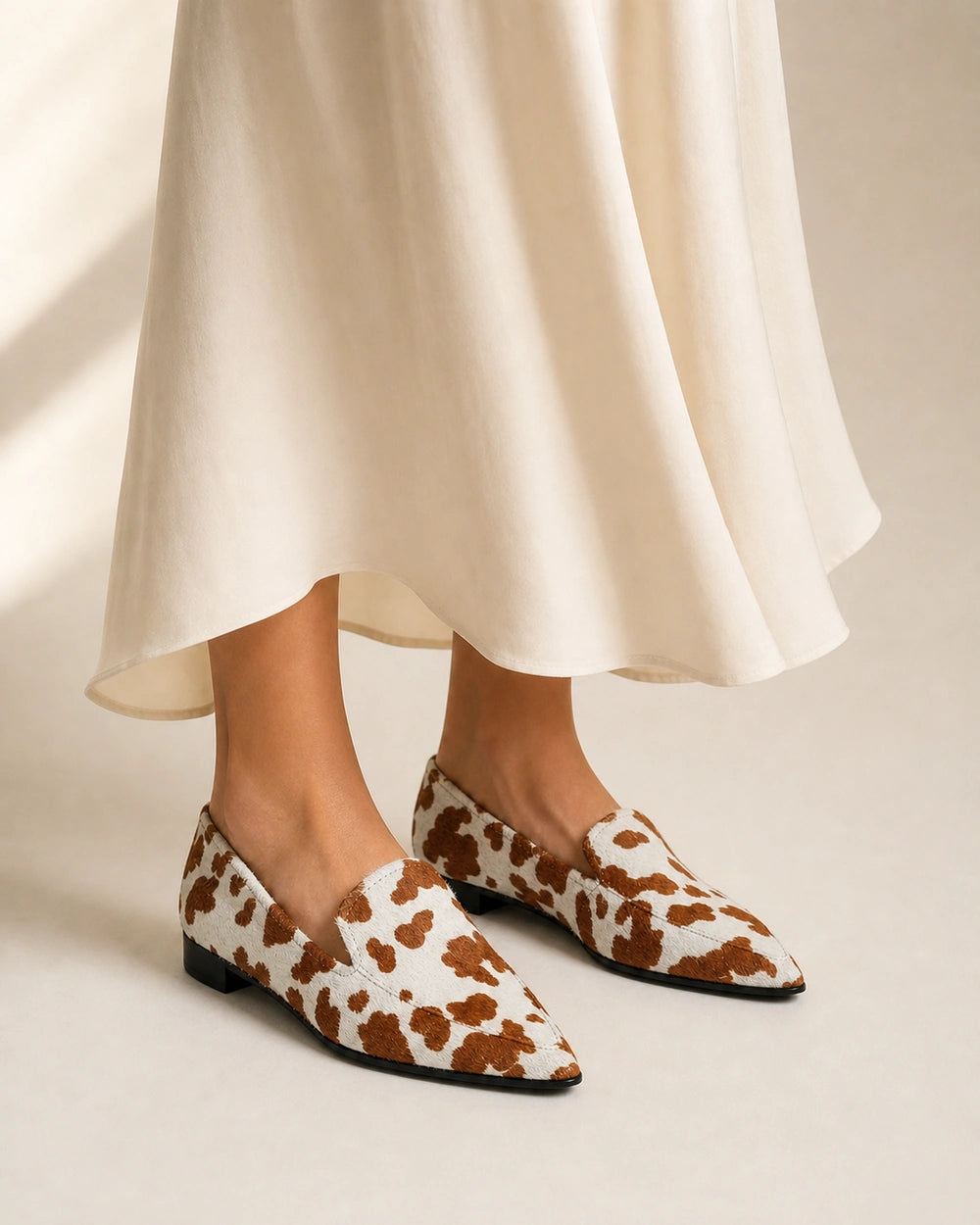 Mocassins femme pointus à imprimé vache — image du produit 8