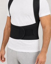 Correcteur de posture avec ceinture lombaire réglable et bretelles croisées – Fermeture frontale
