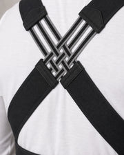 Correcteur de posture avec ceinture lombaire réglable et bretelles croisées – Fermeture frontale