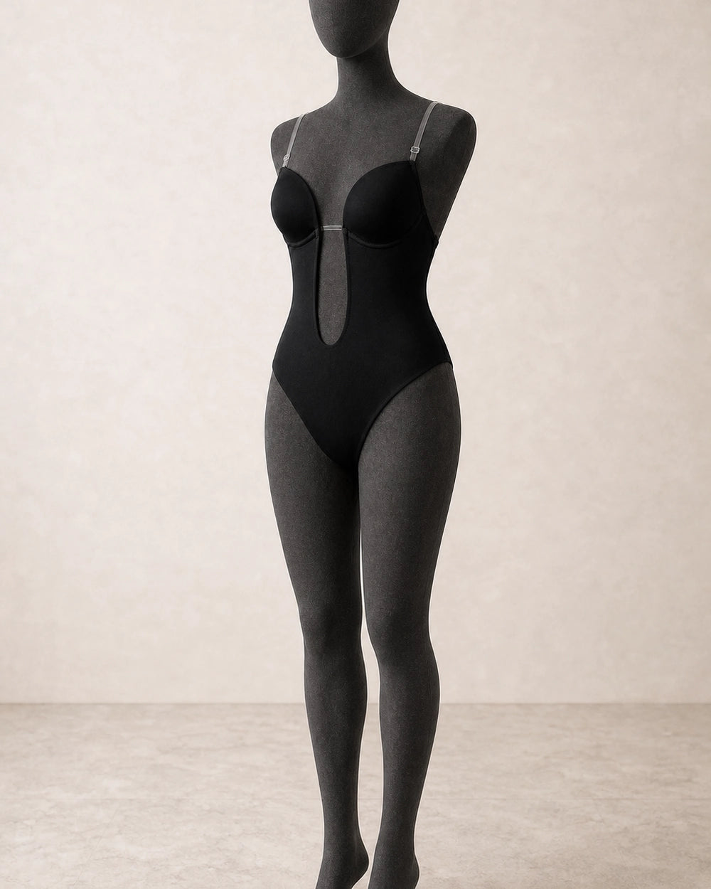 Women's Backless Plunge Bodysuit — full silhouette