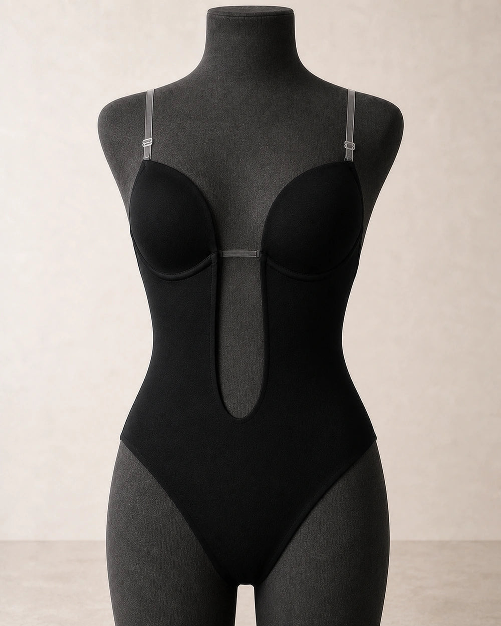 Women's Backless Plunge Bodysuit — technical side view