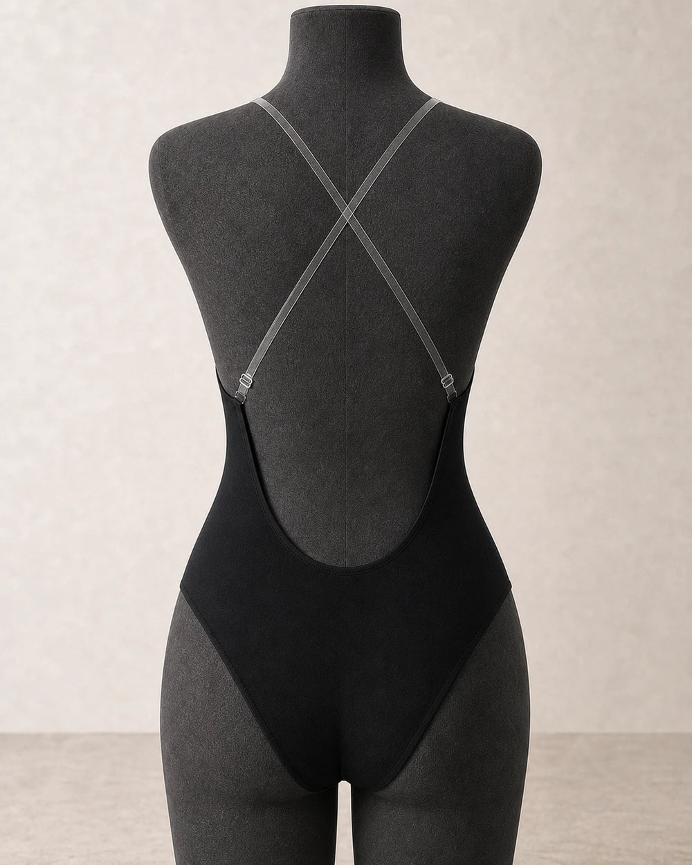 Women's Backless Plunge Bodysuit — rear view