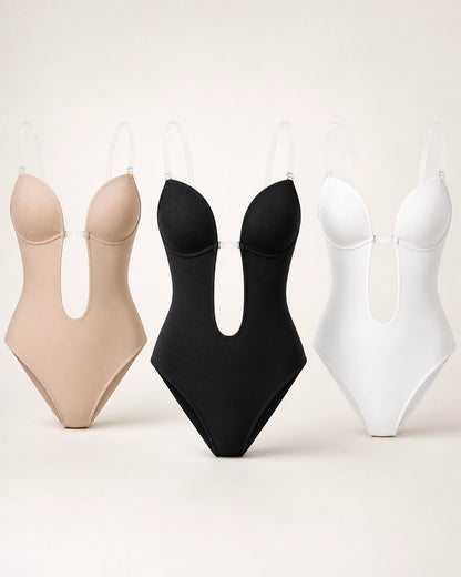 Women's Backless Plunge Bodysuit — product-only view