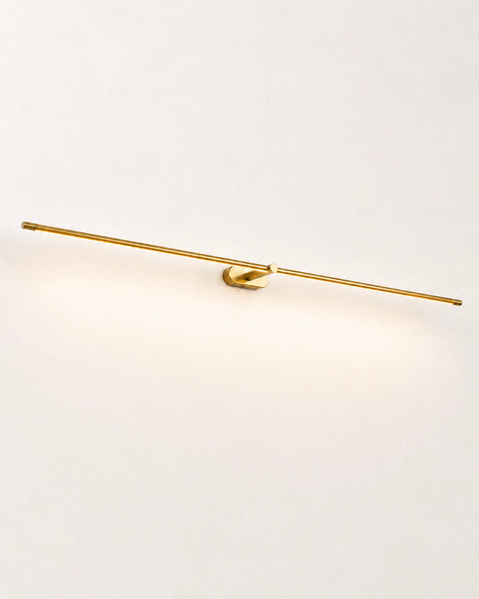 Gold Linear LED Wall Lamp on a bright off-white studio wall