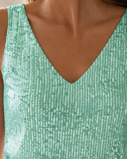 Martha | Débardeur femme à sequins et col V — image 8