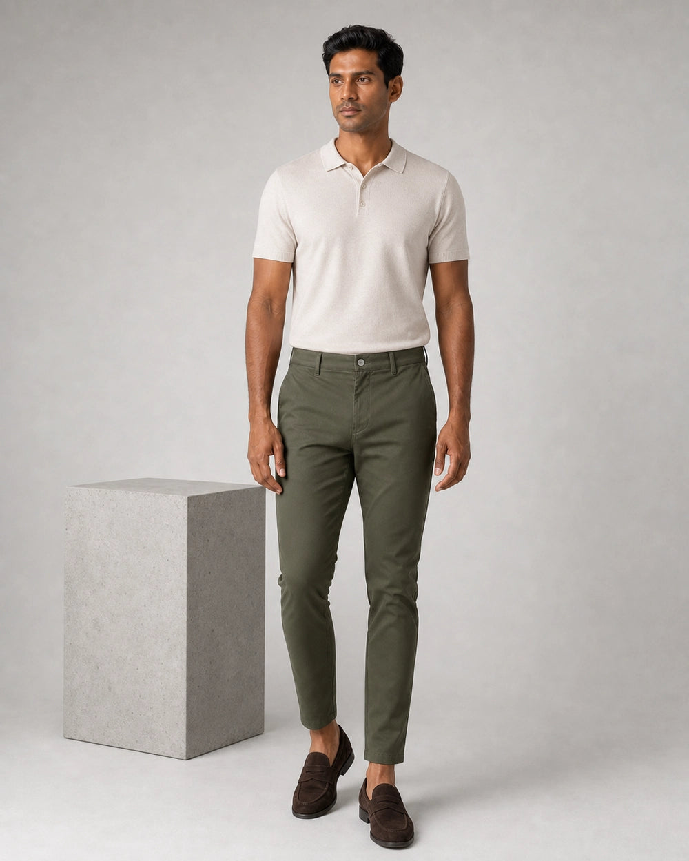 Men's Slim Stretch Chinos — styled look