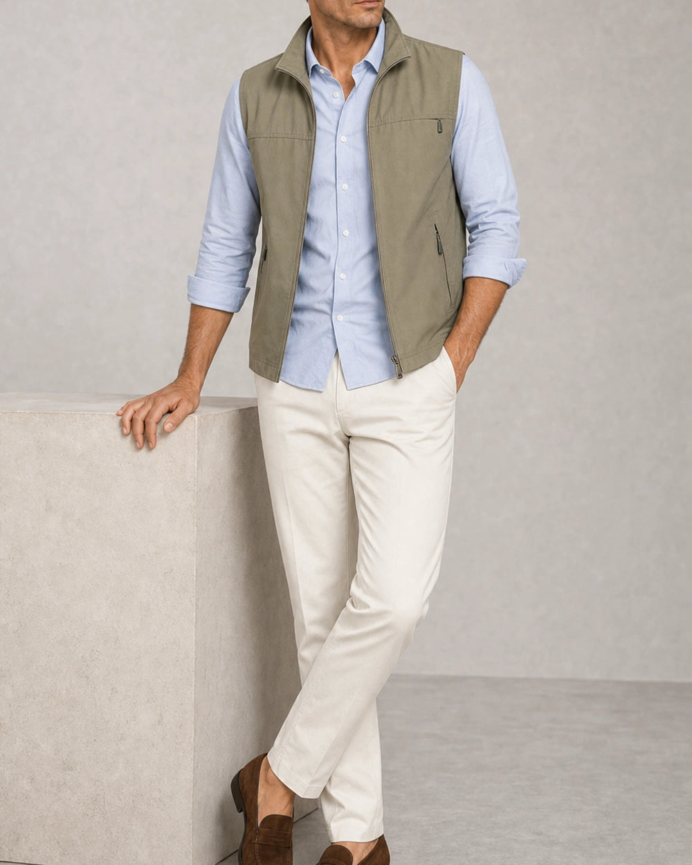 Men's Lightweight Utility Vest — styled look
