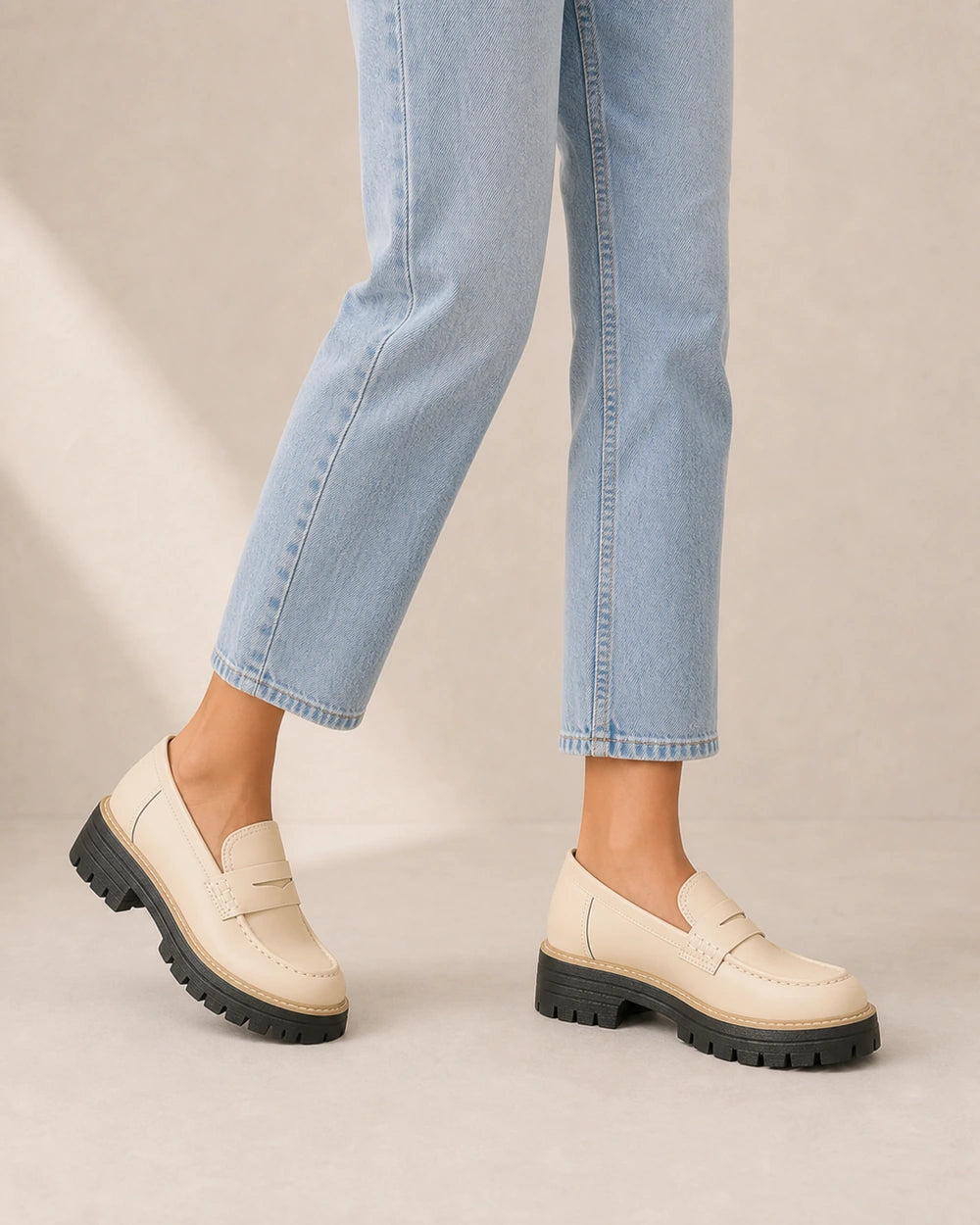 PLATFORM-LOAFERS-QUALITY-REMAKE-2026-07-22 — momount-women-platform-loafers-lug-sole-penny-strap-beige-06-walking-view.webp