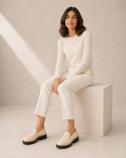 PLATFORM-LOAFERS-QUALITY-REMAKE-2026-07-22 — momount-women-platform-loafers-lug-sole-penny-strap-beige-07-second-styling.webp