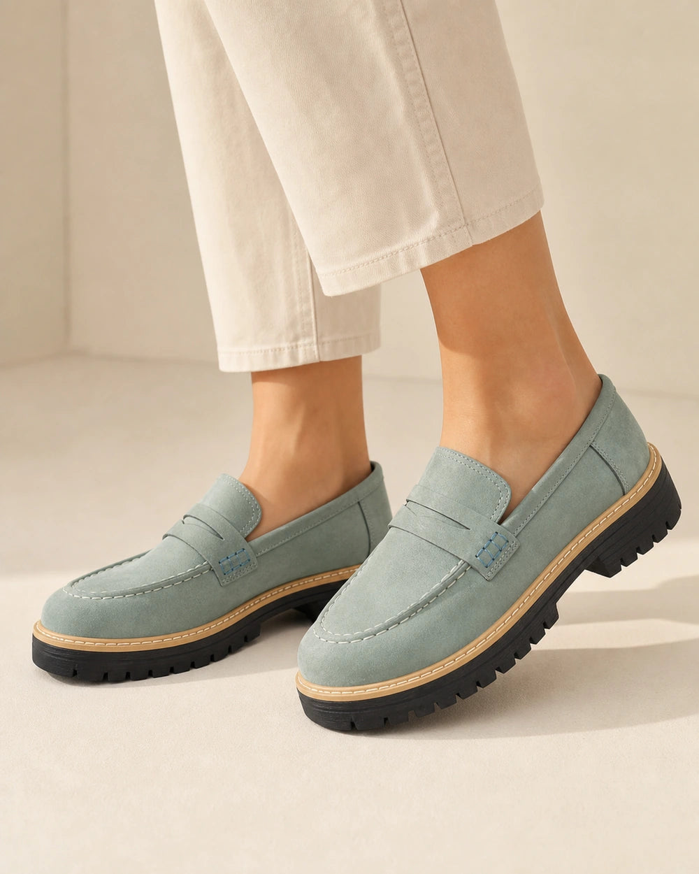 PLATFORM-LOAFERS-QUALITY-REMAKE-2026-07-22 — momount-women-platform-loafers-lug-sole-penny-strap-green-10-variant-primary.webp