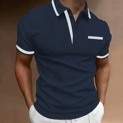 Momount herrepoloshirt – kontrastkanter og brystlomme i klassisk look
