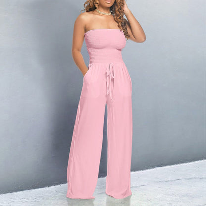 Women's Jumpsuit | Strapless Wide Leg