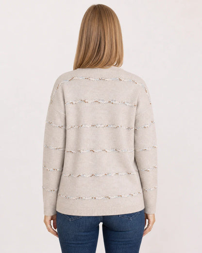 Popcorn-yarn open cardigan for women, true rear view